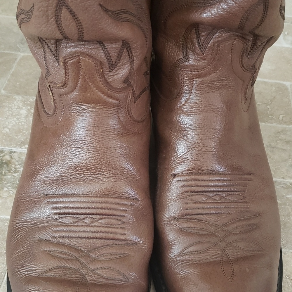 Justin leather cowboy boots